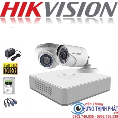 TRỌN BỘ 2 CAMERA QUAN SÁT HIKVISON 2.0 MPX